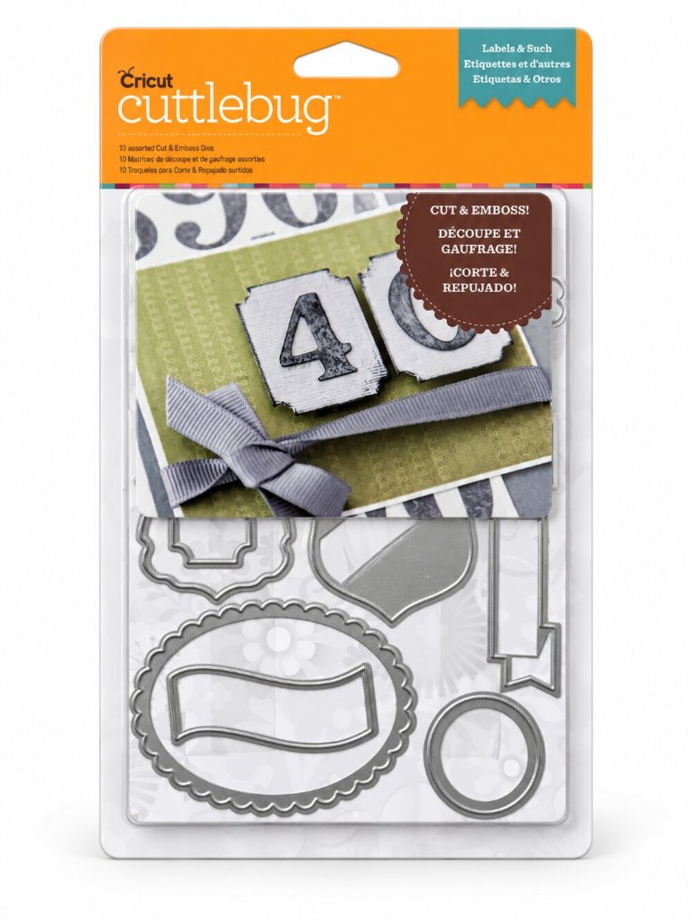 Cricut Cuttlebug Labels & Such 10pc Cut Emboss Dies Provo Craft 2002344